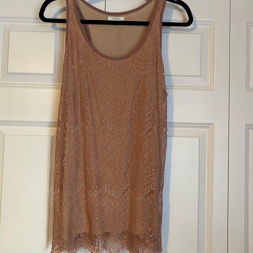 Dusty rose Lacey tank